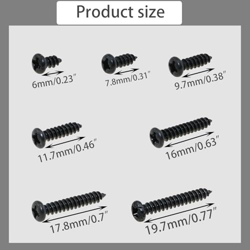 Set de 470 tornillos autorroscantes de acero carbono M3 miniatura 2