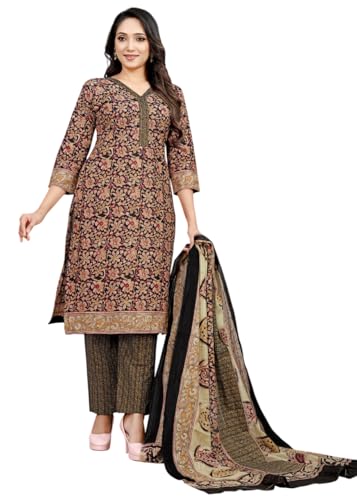 Karishma Sarees Jaipuri Hand Block Print Design Pure Cotton Unstit...