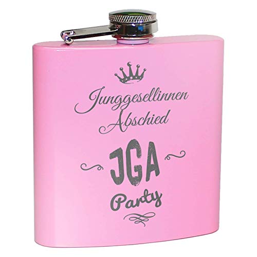 Pixelstudio Petaca rosa para despedida de soltera | JGA despedida de soltera para mujeres | para la última fiesta en libertad | divertido artículo de broma para despedida de soltera / Poltern | Rosa Cover