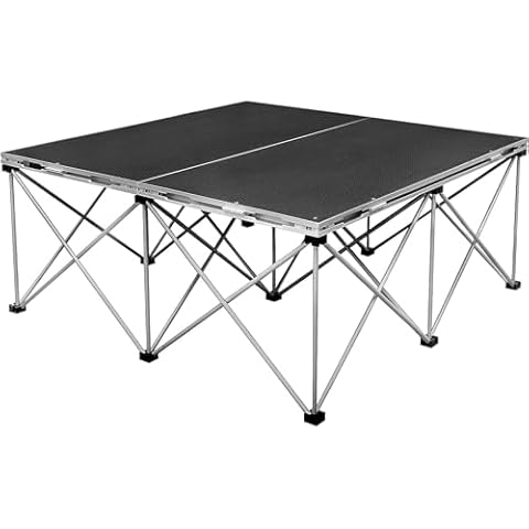 Tetra-Teknica PSR-24 4'x4' Folding Portable Stage Platform Modular Unit with 24” 9-strut Centipede Riser Cover