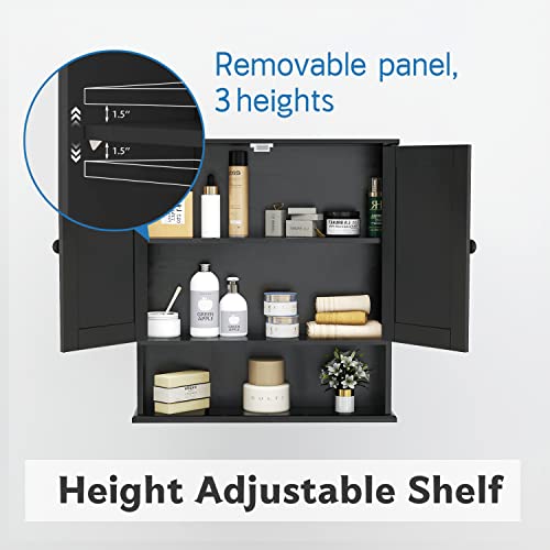 image for TaoHFE Black Medicine Cabinet,Medicine Cabinets for Bathroom with Mirr