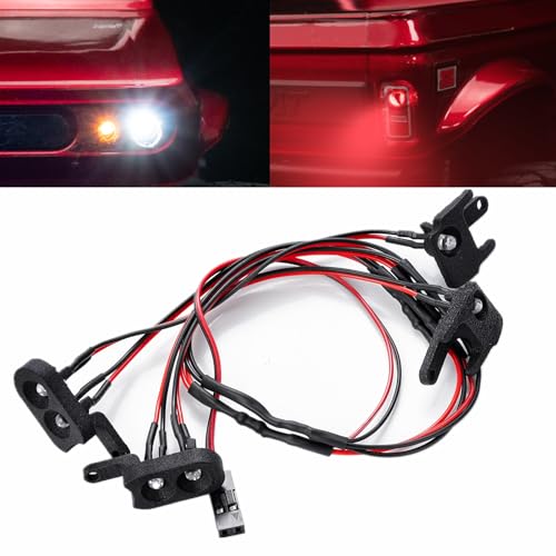 BRKRC LED Lights Kit for RC Crawler Redcat Ascent-18, LED Spotlight Headlight Taillight Set for 1/18 RC Crawler Redcat Ascent-18 Upgrades Accessories
