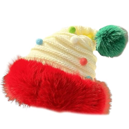 Gorras de Navidad KMGDM de punto grueso y colorido para disfraces festivos de adultos