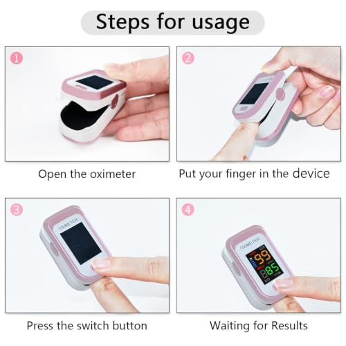 Image of Heart Rate Oxygen Monitor, Blood Oxygen Saturation Monitor, SPo2 with Perfusion Index and Breath Reading, Large Display, Carrying Bag Packaging and Drawstring, Blue