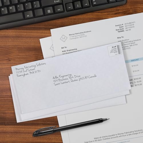 Oxford Envelopes, #10 Business Size, Security Tint, Peel & Seal Closure, 24 lb White Paper, Privacy Protection for Checks & Invoices, 500-Pack for Office or Home Mailing image 2