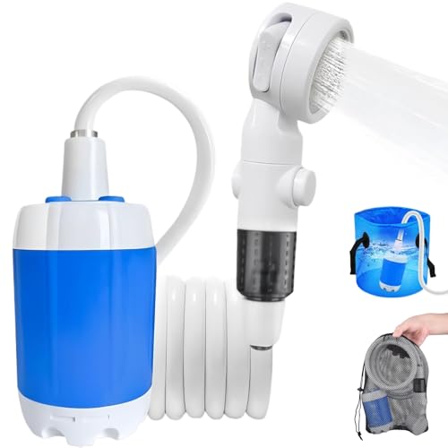 Portable Shower for Camping, Rechargeable Portable Camping Shower Pump with USB-C, Camp Shower with...