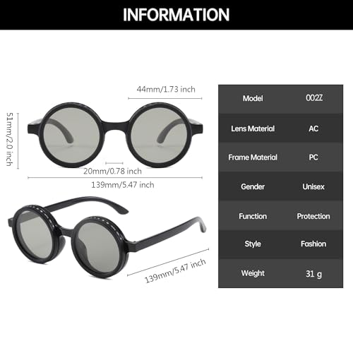 YAMEIZE Polarized Round Adjustable Tint Sunglasses - for Men Women Classic UV400 Protection Eyewear Driving Outdoor4