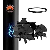MERTTURM Ventola per Stufa da Tubo con Doppio Motore, Ventilatore Magnetico 12 Pale, Flusso D