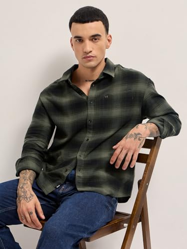 Image of THE Bear House Men's Solid Relaxed Fit Shirt