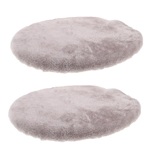 SOPOTUTU 2 Piezas Funda para Tapa de Inodoro de Felpa Gris Suave y Antideslizante Cubierta Protectora para Asientos Ovalados y Redondos Lavable Máquina Acolchada para Baño Acogedor Invierno