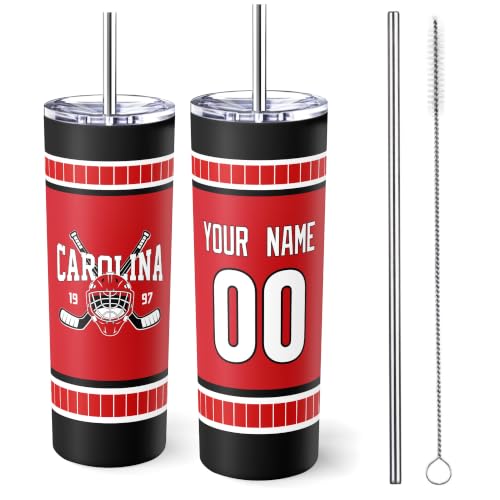 Image of ANTKING Carolina Tumbler 20oz Travel Mug Custom Name Number Gifts | Stainless Steel Insulated Coffee Cup for Men Women