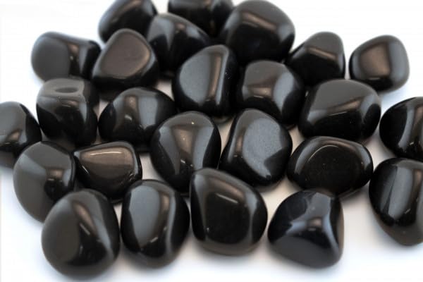 Ikanha Polished Pebbles, 20-30mm, Decorative Stones for Garden, Aquarium, Terrarium, Vase Fillers (Black)-image-0