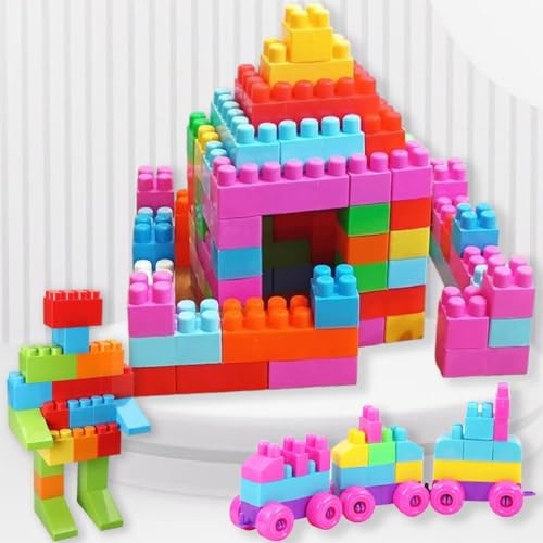 Image of DIY Building Blocks Set for Kids, 200 Pieces Construction Toy with 32 Wheels, Build 8 Toy Cars, STEM Educational Building Kit, Creative Learning Blocks for Boys & Girls 3+ Years