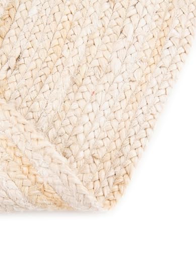 Jaipur Handloom Off White Jute Rug Solid Farmhouse Jute Area Rug Hand Woven Area Rug for Bedroom, Living Room, Dining Room, Hallway, Office, Kitchen, Entryway (10 Feet Round Rug (120 x 120 Inches)) - Image 5