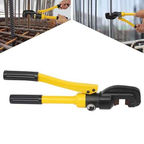 Przenośne hydrauliczne narzędzie do cięcia prętów zbrojeniowych – 13 ton ręczny nóż do żelaza w kształcie litery C, cięcia 4–22 mm, idealne do budowy i energii elektrycznej, w zestawie pudełko do