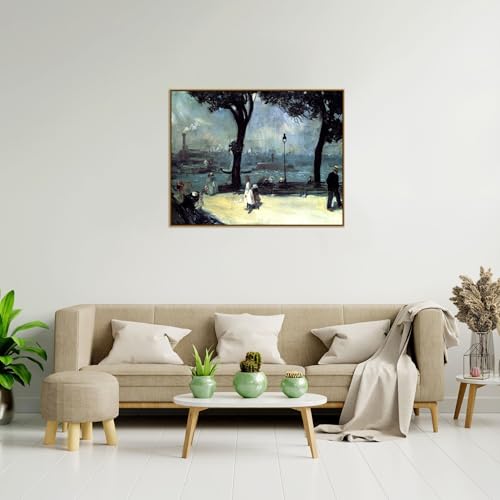 William Glackens Tableau River Cadre en Bois Mur Vide Solution Déco 40x30cm