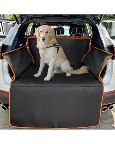 Seggiolino Auto Tappetino Per Bagagliaio Auto SUV Per Cani Impermeabile In Tessuto Oxford 600D Coprisedile Per Trasportino Per Animali Domestici(Yellow Edge)