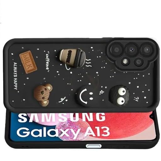 Image of Compatible for Samsung Galaxy A13 Cute Fun 3D Ball Cartoon Coffee Liquid Silicone Soft Case Phone Case Back Cover for Samsung Galaxy A13 (Black)