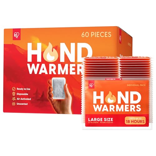 IRIS USA Hand Warmers, Large - 60 Individual Warmers, Up to 18 Hours...