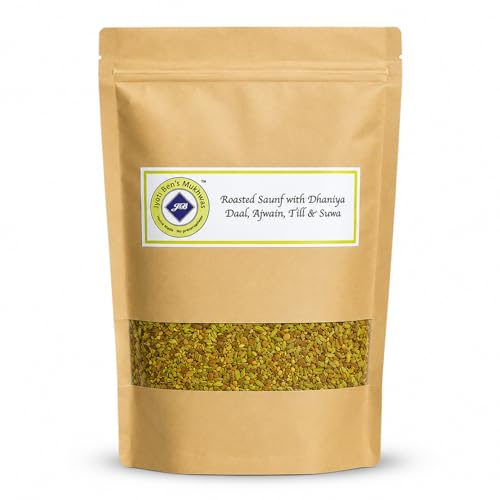 Image of Jyoti Ben's 5-Seed Roasted Digestive Mix | Saunf, Dhaniya Daal, Ajwain, Till & Suwa | Natural Mouth Freshener | After-Meal Digestive | No Preservatives (250g)