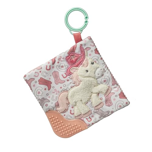 Image of Mary Meyer Crinkle Teether Toy with Baby Paper and Squeaker, 6 x 6-Inches, Cream Giddy Up Pony