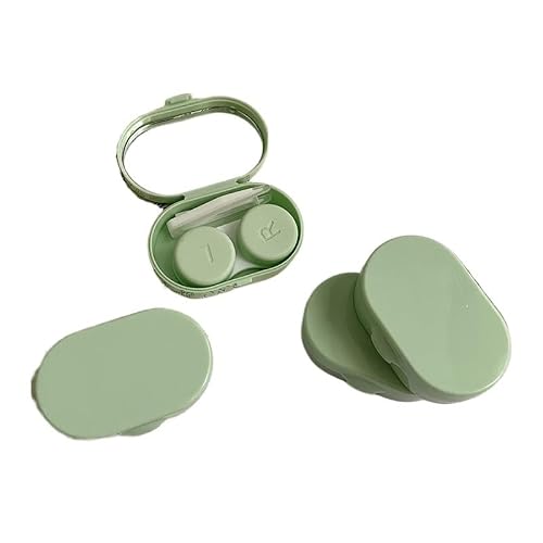 Etui podróżne na soczewki kontaktowe, Zestaw etui na soczewki kontaktowe, przenośny z lusterkiem, wielokolorowy(Green)