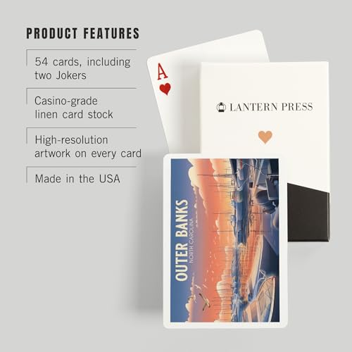 Baraja de cartas de poker Lantern Press Outer Banks miniatura 3
