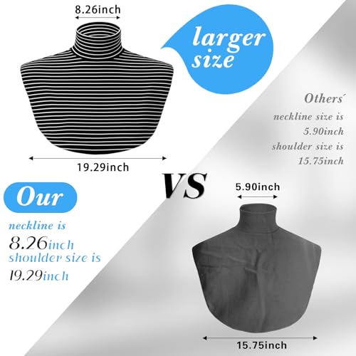Image of Cutecrop Turtleneck Dickey Extra Large Fake Collar Detachable Dickey Collar Half Mock Turtleneck for Men Women