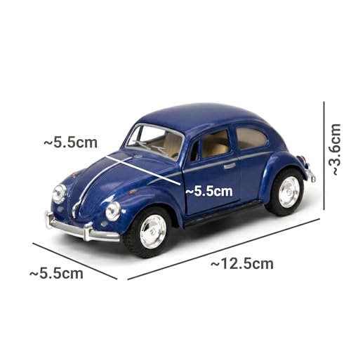 Image of Wizplex Kinsmart Volkswagen Beetle Classic 1:36 Scale Officially Licensed Die-Cast Metal Car Model - Pull-Back Action Openable Doors Vintage Collectible Toy