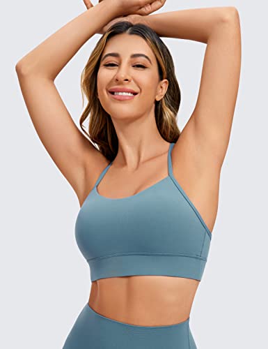 Image of CRZ YOGA Butterluxe Y Back U Neck Sports Bra | Light Support, Removable Pads, Yoga, Extremely Soft, Longline, for Women