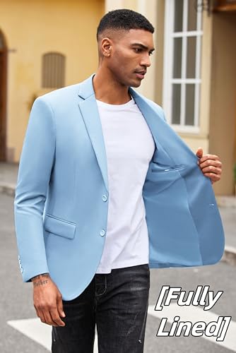 Image of COOFANDY Mens Casual Blazer Slim Fit Suit Jacket Lightweight Knit Sport Coat Two Button Blazer Jacket