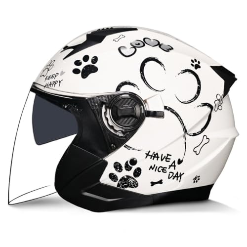 Casco abierto de moto jet con visera que reduce el viento facial