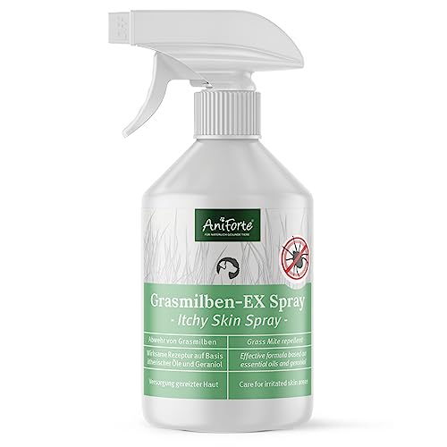 AniForte Grasmilben-EX Spray 500ml - Grasmilbenspray für Hunde, effektive & langzeitige Abwehr gegen Grasmilben & Parasiten, beruhigt gereizte Haut & lindert Juckreiz