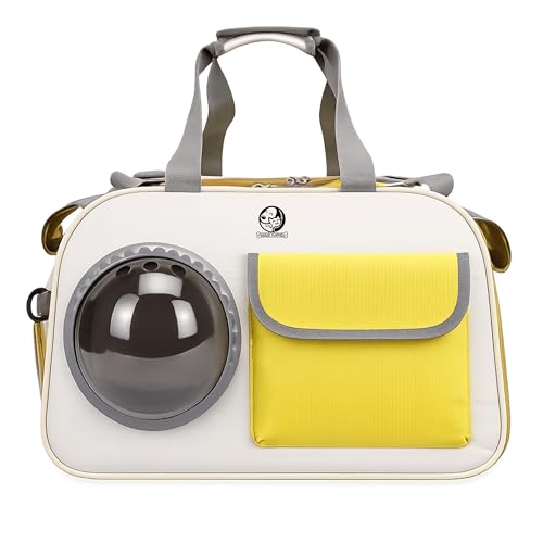 Image of Foodie Puppies Pet Carrier Bag for Cats & Small Dogs (Bubble View), (44 x 28 x 28cm) | Lightweight Travel Tote with Pocket, Breathable Mesh Panels & Airline-Approved Design | Suitable for Small Pets