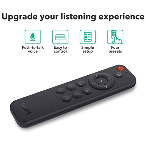 WiiM Voice Remote for WiiM Music Streamers and Amplifiers Push-to-Talk, 4 Music Preset Buttons, Black - Image 3