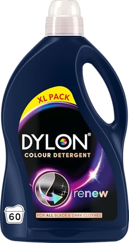 Dylon Black & Dark Detergent (60 Wash Loads) Liquid Laundry Detergent for all Black & Dark Clothes renewing in every wash with optimal results in 10 washes