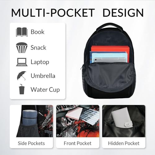 School Backpack for Boys - Basketball Bookbag - Lightweight Durable Large Capacity - 17 Inch Black Kid Backpack for School, Travel and Camp3