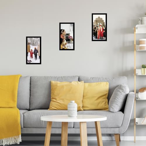 Image of JCJMY 5x15 Picture Frame Black for Wall Hanging, Wall Mounting Horizontally or Vertically, 5 x 15 Wall Gallery Poster Photo Frame with Shatter Resistant Plexiglass, Black