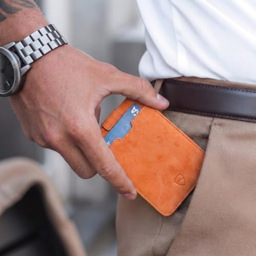 Image of Vaultskin CHELSEA Mens RFID Blocking Slim Leather Card Wallet - Minimalist Front Pocket Cardholder