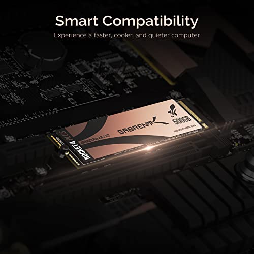 Image of SABRENT 500GB Rocket 4 Plus NVMe 4.0 Gen4 PCIe M.2 Internal SSD Optimized for PS5 Extreme Performance Solid State Drive (SB-RKT4P-500)