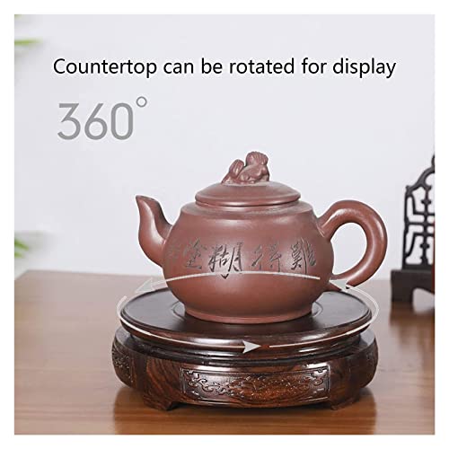 Support en bois chinois pour bonsaï, base d'affichage rotative - 3