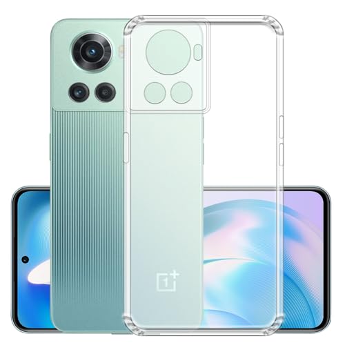 Image of Slim Soft Silicon *Anti Dust Plug* Shockproof Transparent TPU Back Case Cover for OnePlus 10R 5G - Clear