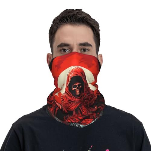 grim reaper angel skull demon skeleton red Neck Gaiter Face Cover Scarf Balaclava Bandana for Women Men Gaiter Mask for Motorcycle Cycling Riding Skiing Party miniatura 2