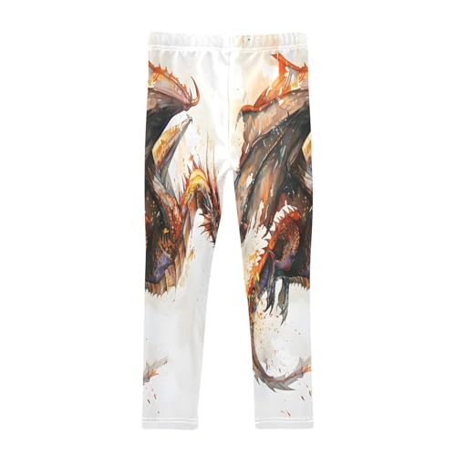 Toddler Girls Leggings Printed Yoga Pants Leggings Watercolor Flying Dragon for Kids2