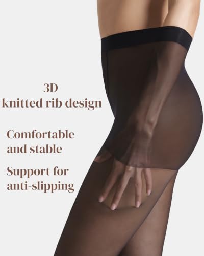 Image of leg elegant 3 Pairs 20D Women's Sheer Tights Ultra Sheer Pantyhose with Control Top
