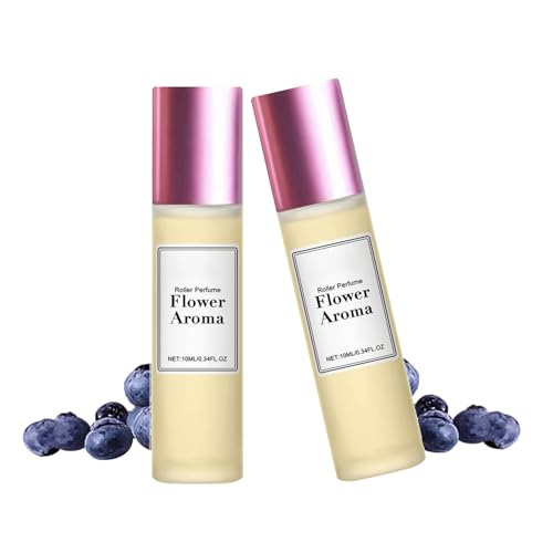 2 perfumes de rodillo para mujer, recuerdos duraderos, perfume para el cuerpo de las mujeres, flores y frescas, fragancia duradera para mujer (talla única, rosa)