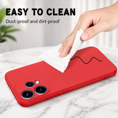 Image of Back Cover Compatible with Oppo Reno15 5G | Full Camera Protection | Premium Liquid Silicon Case | Flexible Bumper Case for Oppo Reno15 5G (Red)