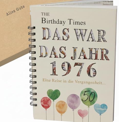 the lazy panda card company Das Jahr das 1976 war - Karte Buch zum 50. Geburtstag mit Details zum Geburtsjahr Geburtstagskarte (1976)