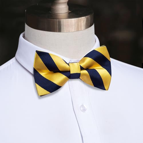 Image of YourTies Bow Ties for Men Pretied Bowties Solid Color Satin Bow Tie Formal Business Tuxedo Wedding Party Prom