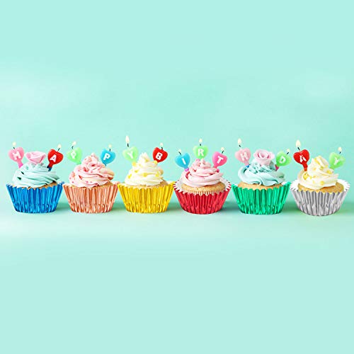 Image of Sumind 400 Pcs Mini Foil Cupcake Liners Holiday Baking Cups,10 Colors